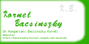 kornel bacsinszky business card