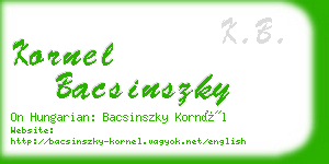 kornel bacsinszky business card